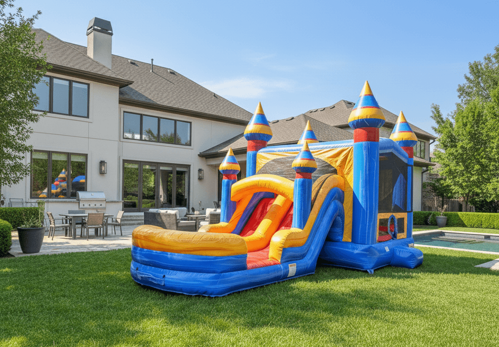 Artic Double Lane WET OR DRY Slide & Bounce Combo