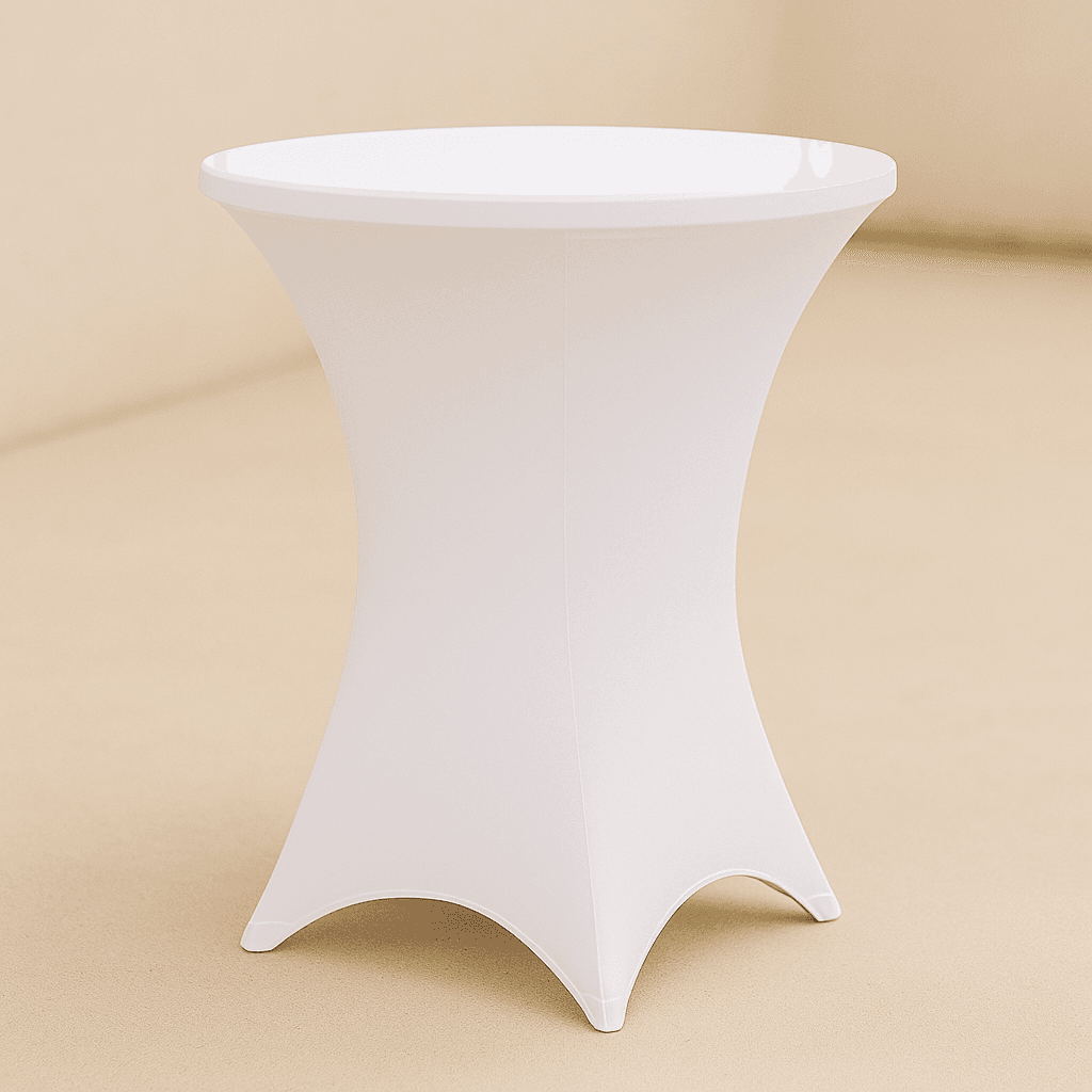 36" Cocktail WHITE Round Cocktail Spandex