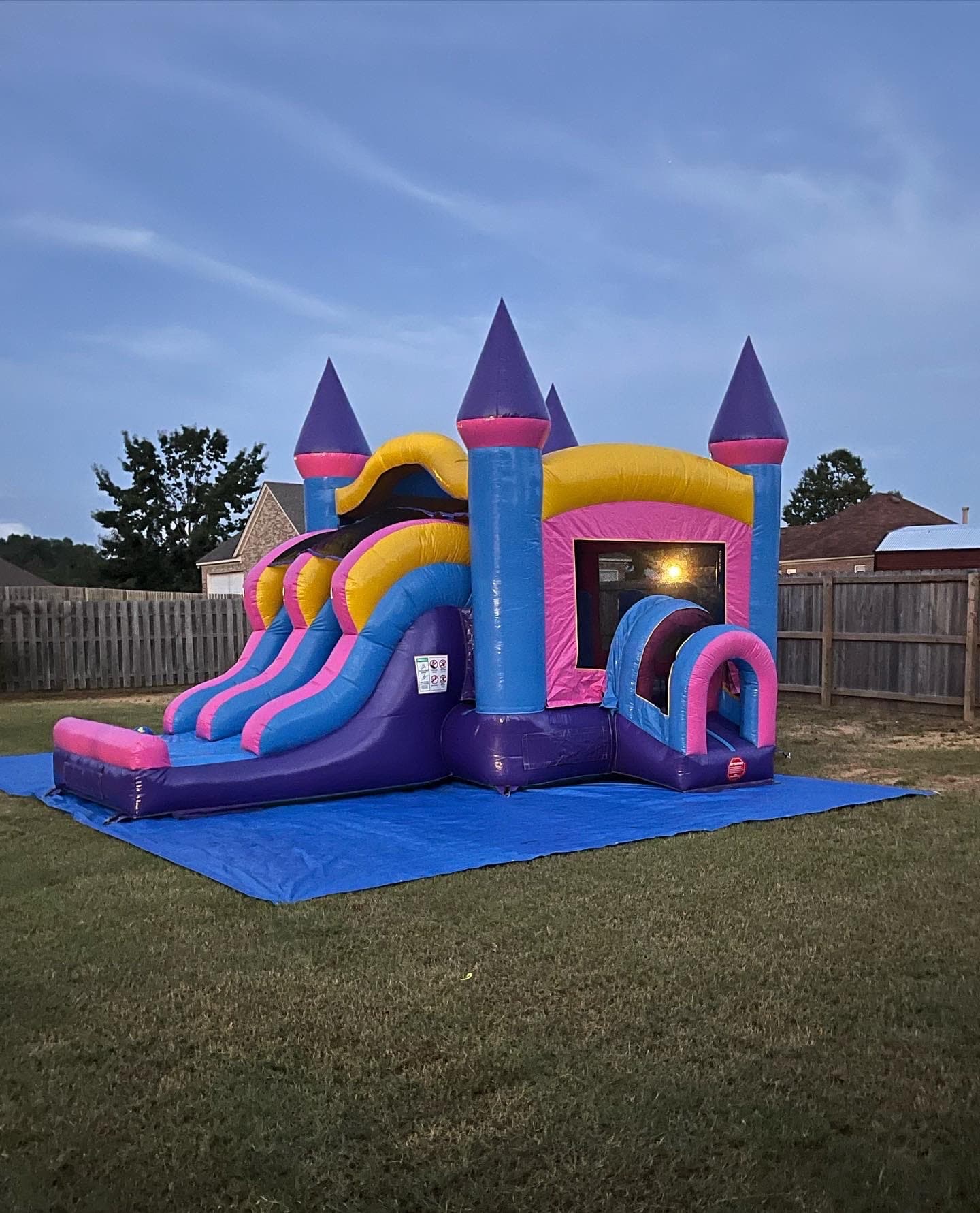 Girls bounce house double slide