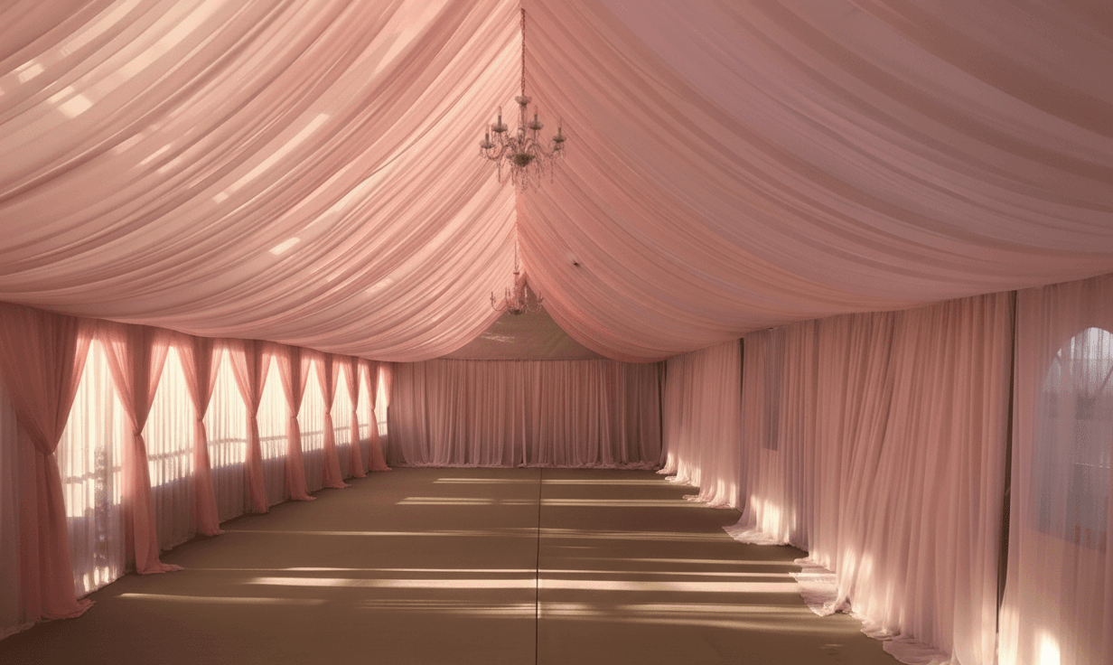 12'x20' Blush Pink Tent With Draping