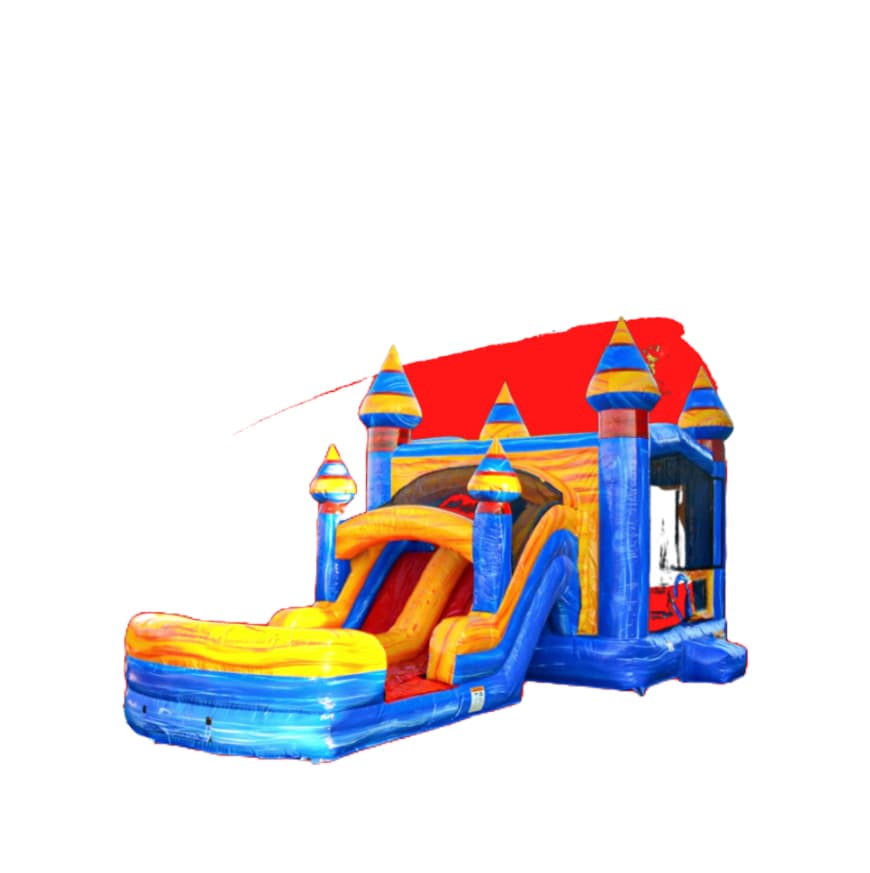 Artic Double Lane WET OR DRY Slide & Bounce Combo
