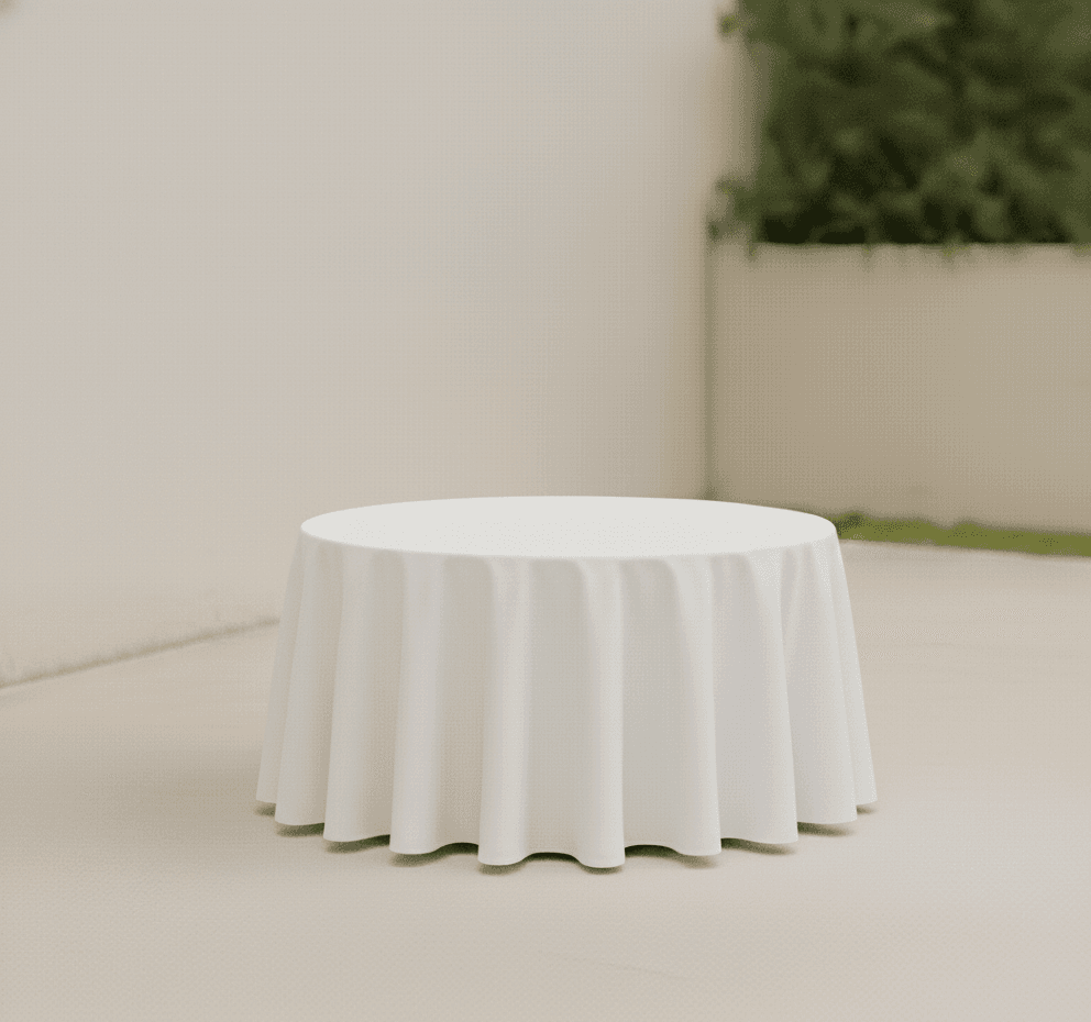 White Round Tablecloths