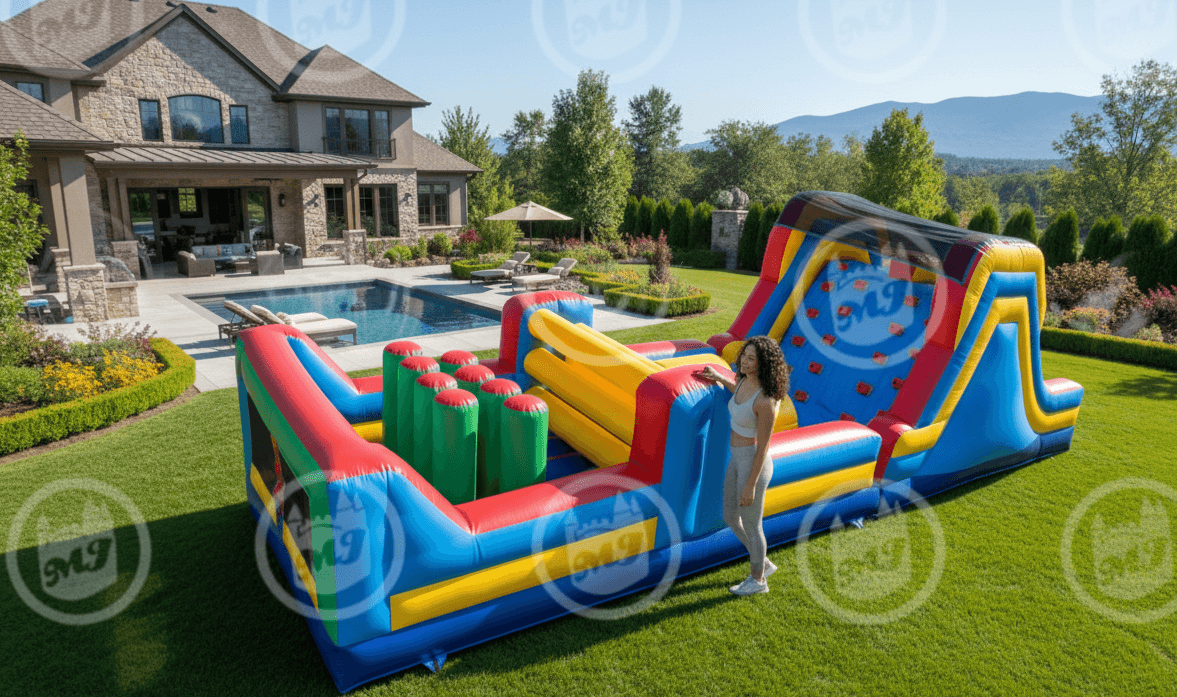 40' Double Lane Rock Wall Obstacle Course