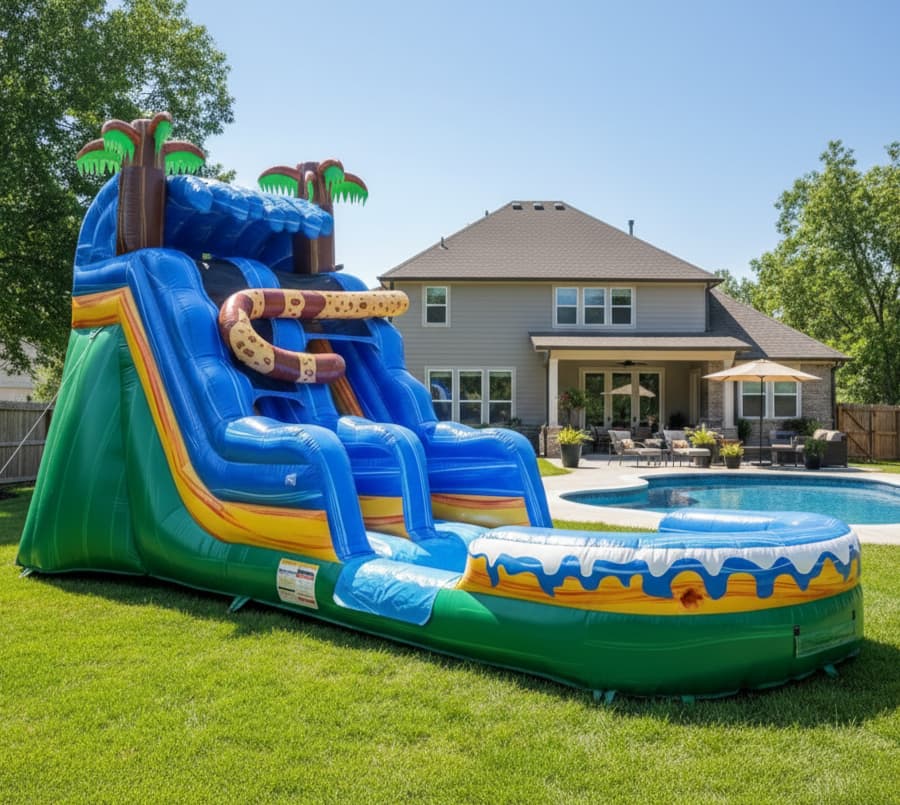 16' Hidden Jaguar Inflatable  Slide w/ Water Option
