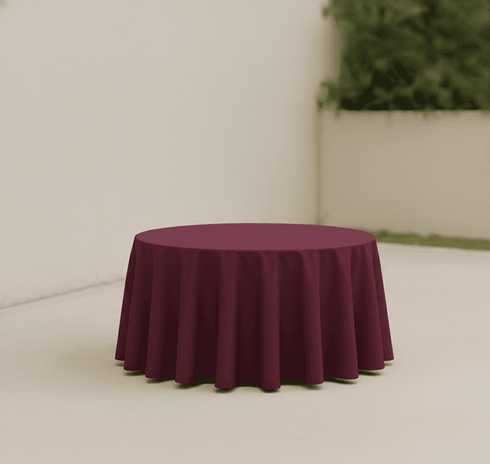 Burgundy Round Tablecloths