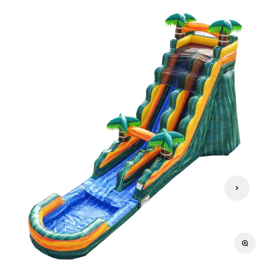 20' Tropical Oasis Inflatable Slide W/ Water Option