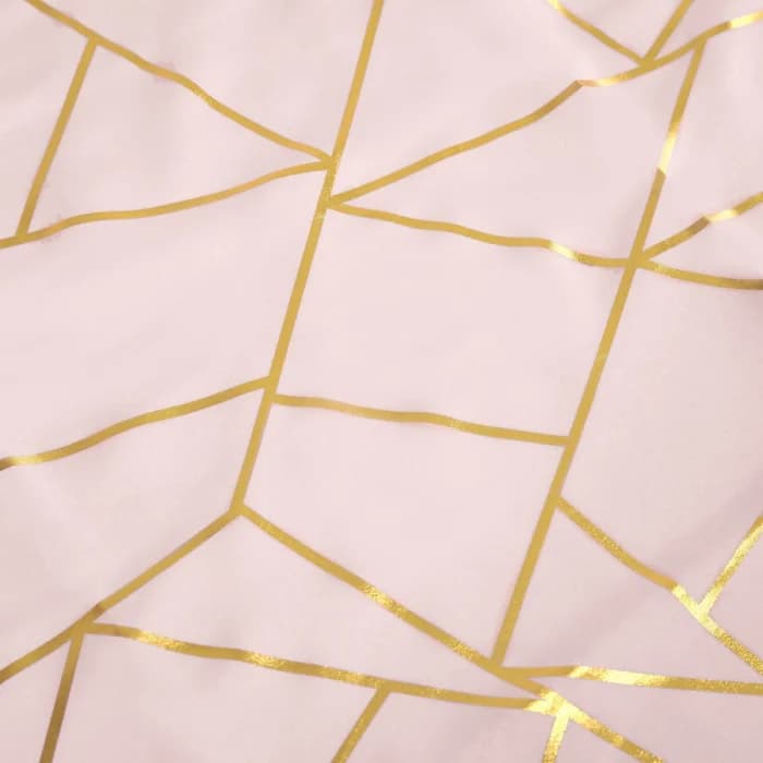 6' GOLD FOIL BLUSH ROSE GOLD Rectangular Linen