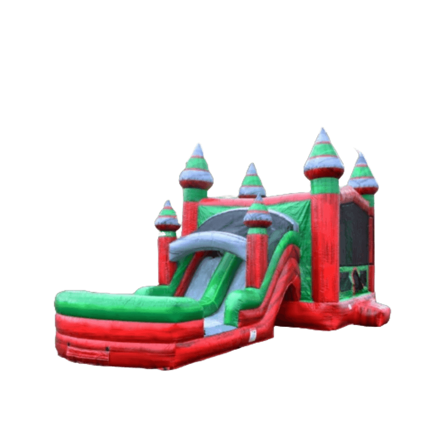 Double Lane Midnight WET OR DRY Slide & Bounce Combo