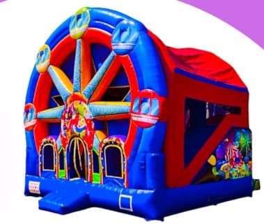A XL Ferris Wheel Carnival Bounce & DRY Slide Combo