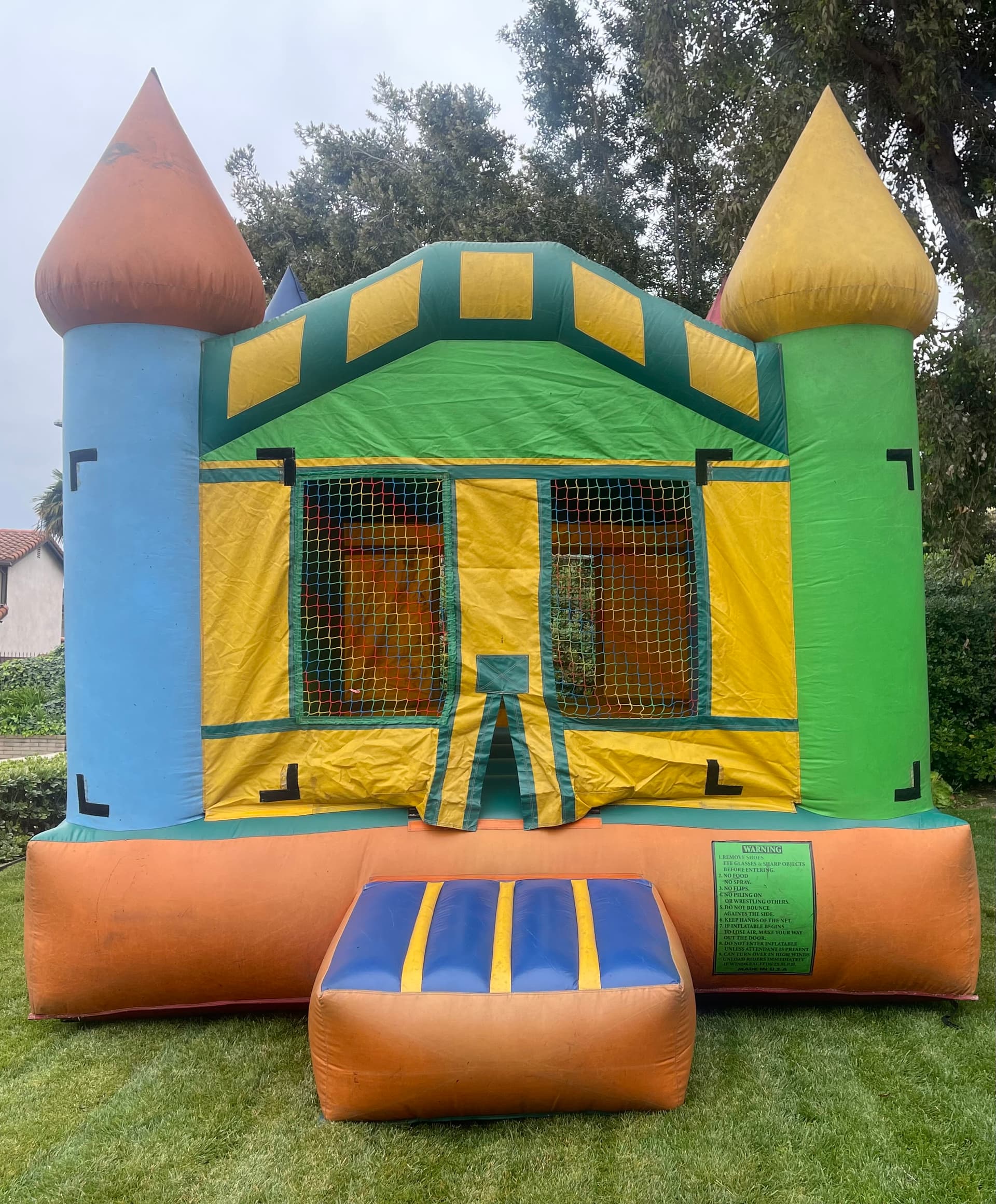 Blue Green Bounce House Castle