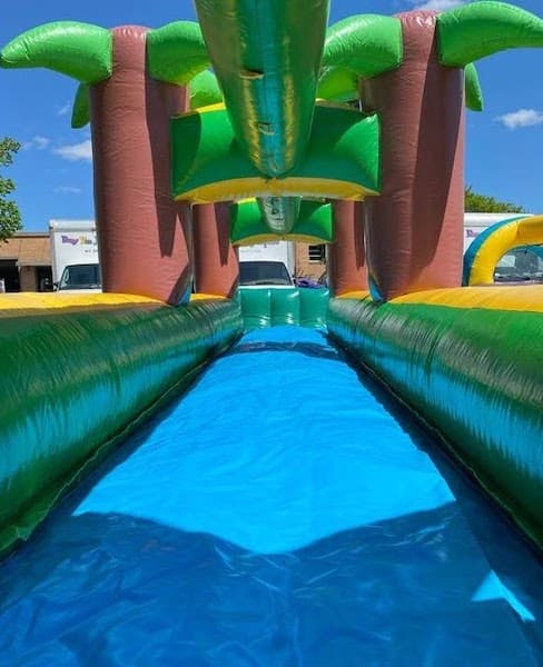 27' Tropical Palm Slip and Slide w/ pool