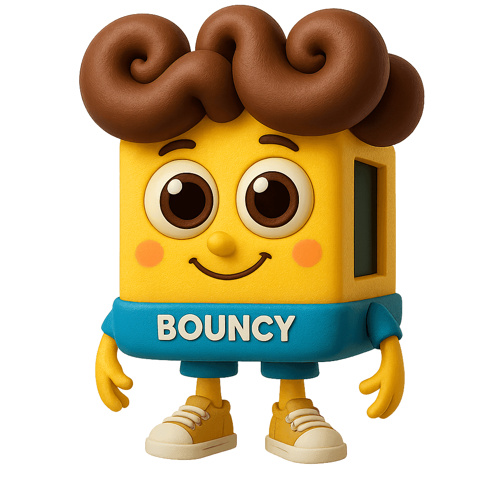 Bouncy, the Bouncehouse360 mascot
