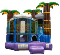 Purple Crush Tropical 4in1 Combo 15'x18' SC719 + Table & 8 Chairs party rental
