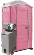 Portable Restroom Pink with Sink