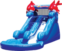 11' Lil' Kahuna Water Slide W500 10'x20' + Table & 8 Chairs party rental