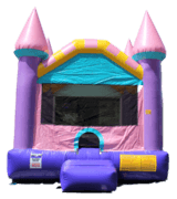 Pink Glitter Castle Jumper 13'x15' J314 + Table & 8 Chairs party rental