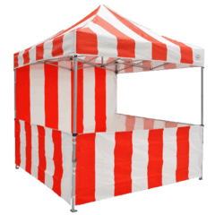 Carnival Booth 8'x8' with side skirts + Table & 8 Chairs party rental