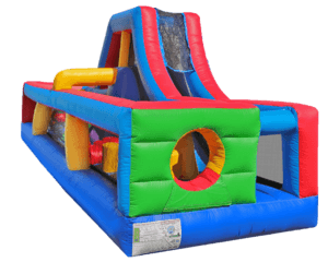 28' Obstacle Course 9'x28' H919 + Table & 8 Chairs party rental