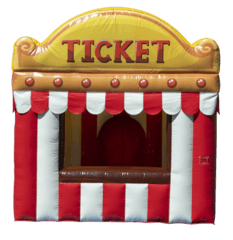 Ticket Booth Inflatable 10'x10' G849 + Table & 8 Chairs party rental