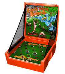 Earth Worm Round Up Ring Toss Case Game + Table & 8 Chairs party rental
