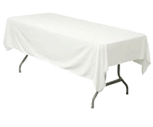 Linen: White Rectangular Tablecloth 60"x120"