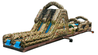 75' Military Camo Dual Lane Obstacle Course 13'x75' H908+H909