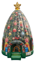 24' Christmas Tree 3D Jumper 17'x19' J343 + Table & 8 Chairs party rental