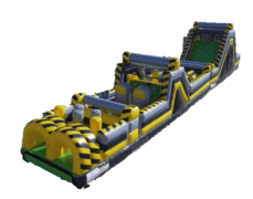 75' Toxic Rock Climb Obstacle Course 11'x75' H906+H912 + Table & 8 Chairs party rental
