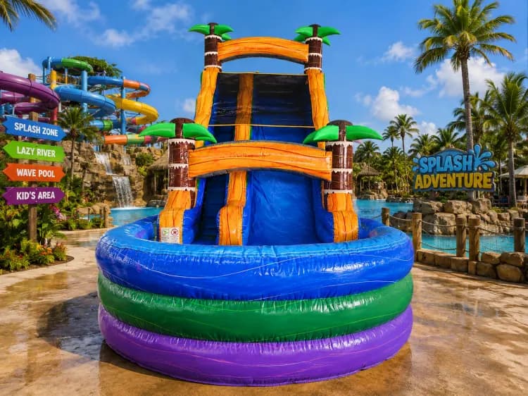 WATERSLIDE TSUNAMI 20 FT SINGLE LANE + Table & 8 Chairs party rental