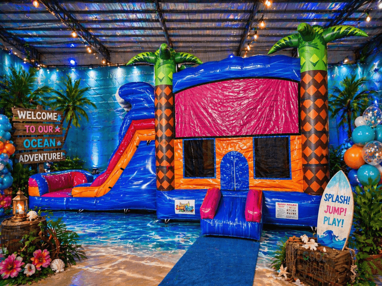 ALOHA BOUNCE HOUSE WITH SLIDE (WET/DRY)