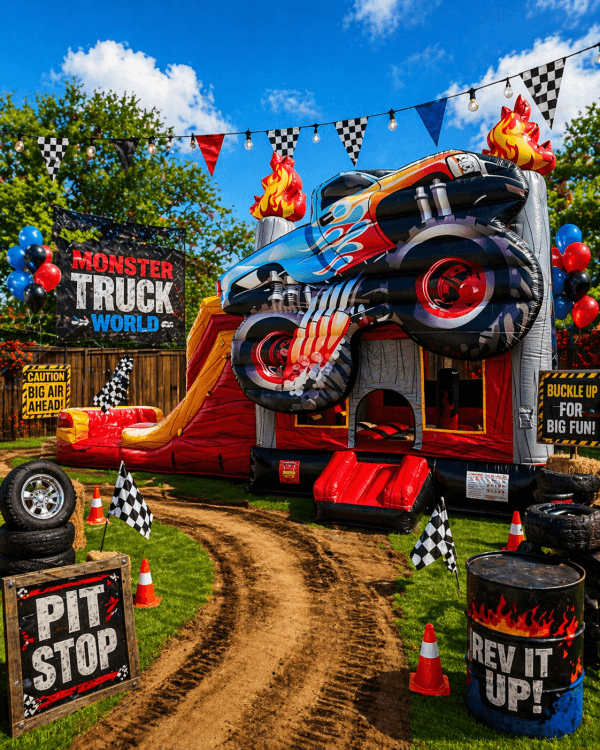 XL MONSTER TRUCK DUAL LANE BOUNCE HOUSE (WET/DRY)