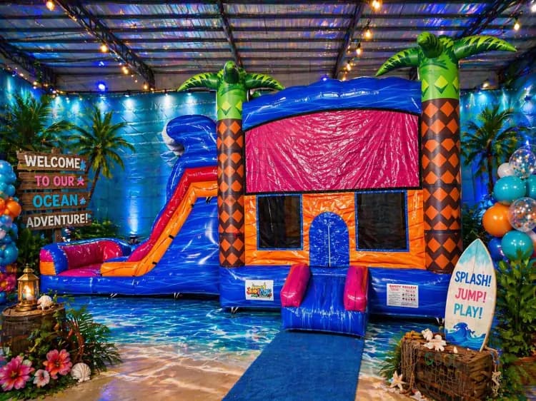 ALOHA BOUNCE HOUSE WITH SLIDE (WET/DRY)
