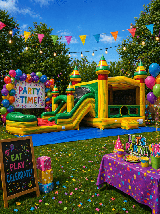 FIESTA DUAL LANE COMBO BOUNCE HOUSE WITH SLIDE