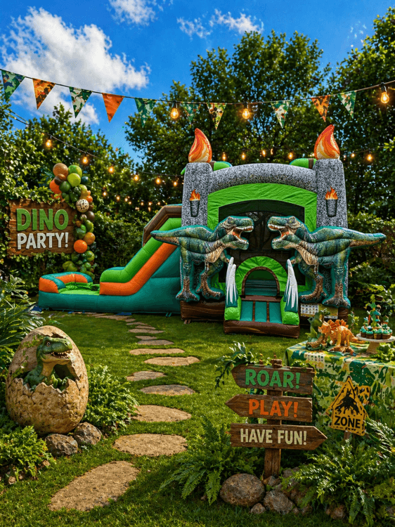 DINOSAUR JUMP BOUNCE HOUSE WITH SLIDE