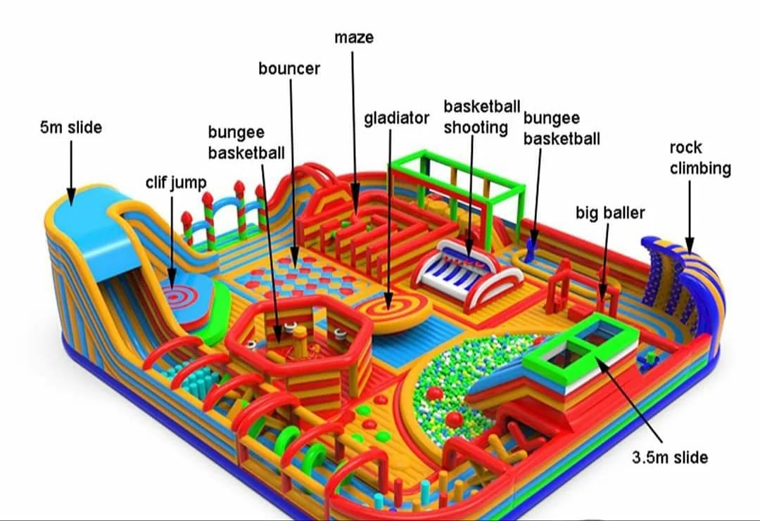 Bounce Land + Table & 8 Chairs party rental