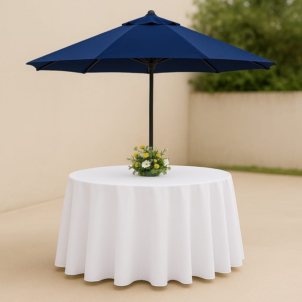 Blue Umbrella With Table