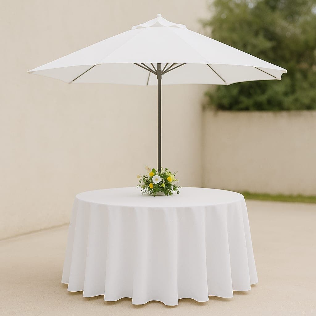 White Umbrella With Table
