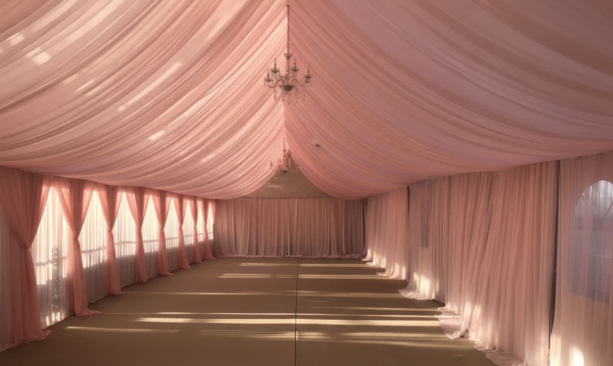 12'x20' Blush Pink Tent With Draping
