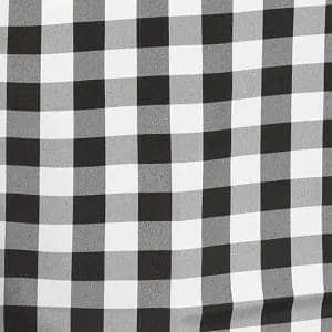 120" BLACK & WHITE PICNIC Round Linen