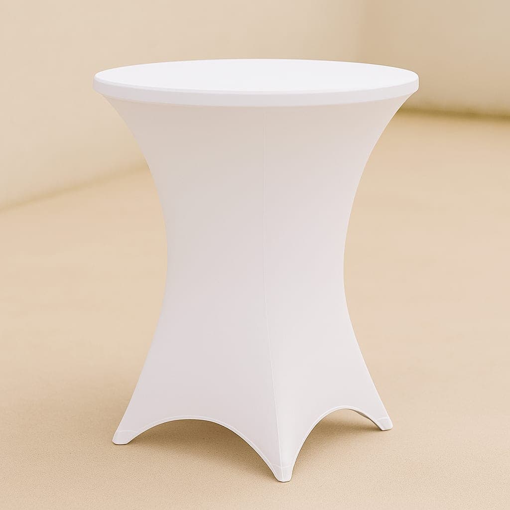 36" Cocktail WHITE Round Cocktail Spandex