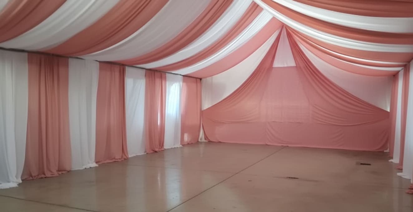 12'x20' Pink Tent With Draping