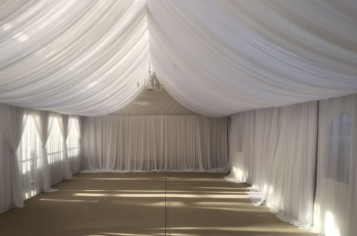 12'x20' White Tent With Draping