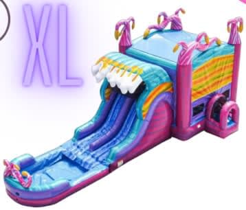 A XL Mysterious Jungle Double Lane Slide & Bounce Combo