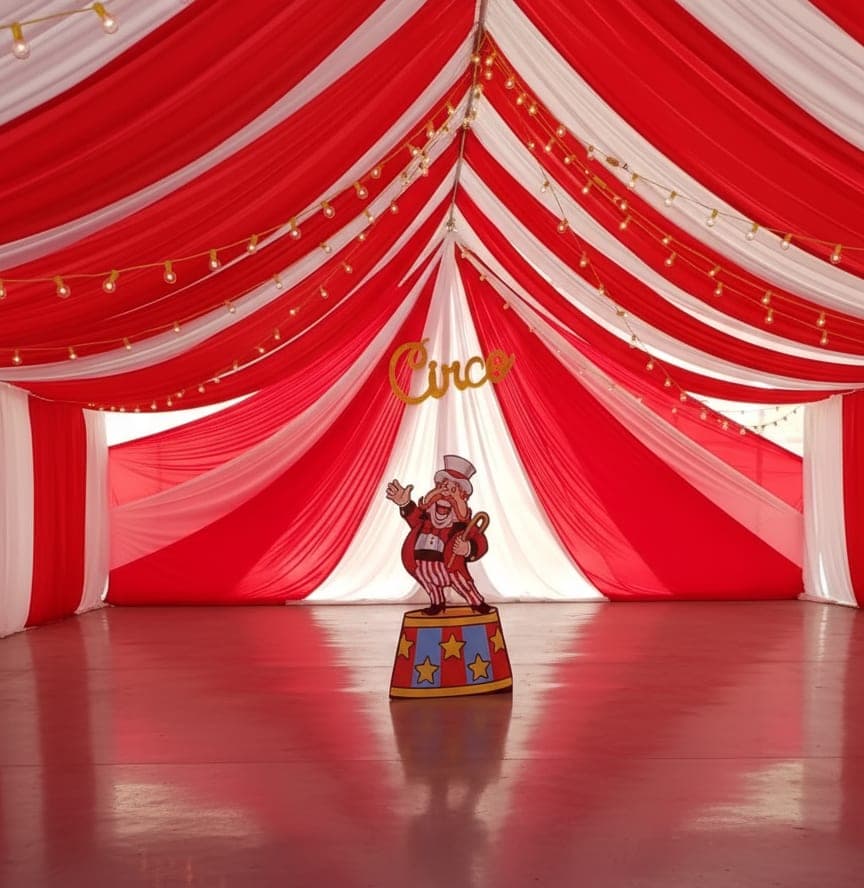 12'x20' Red Tent With Draping