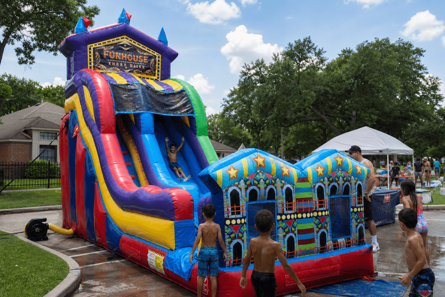 Houston 22-Foot Water Slide Rental: Space, Water and Booking