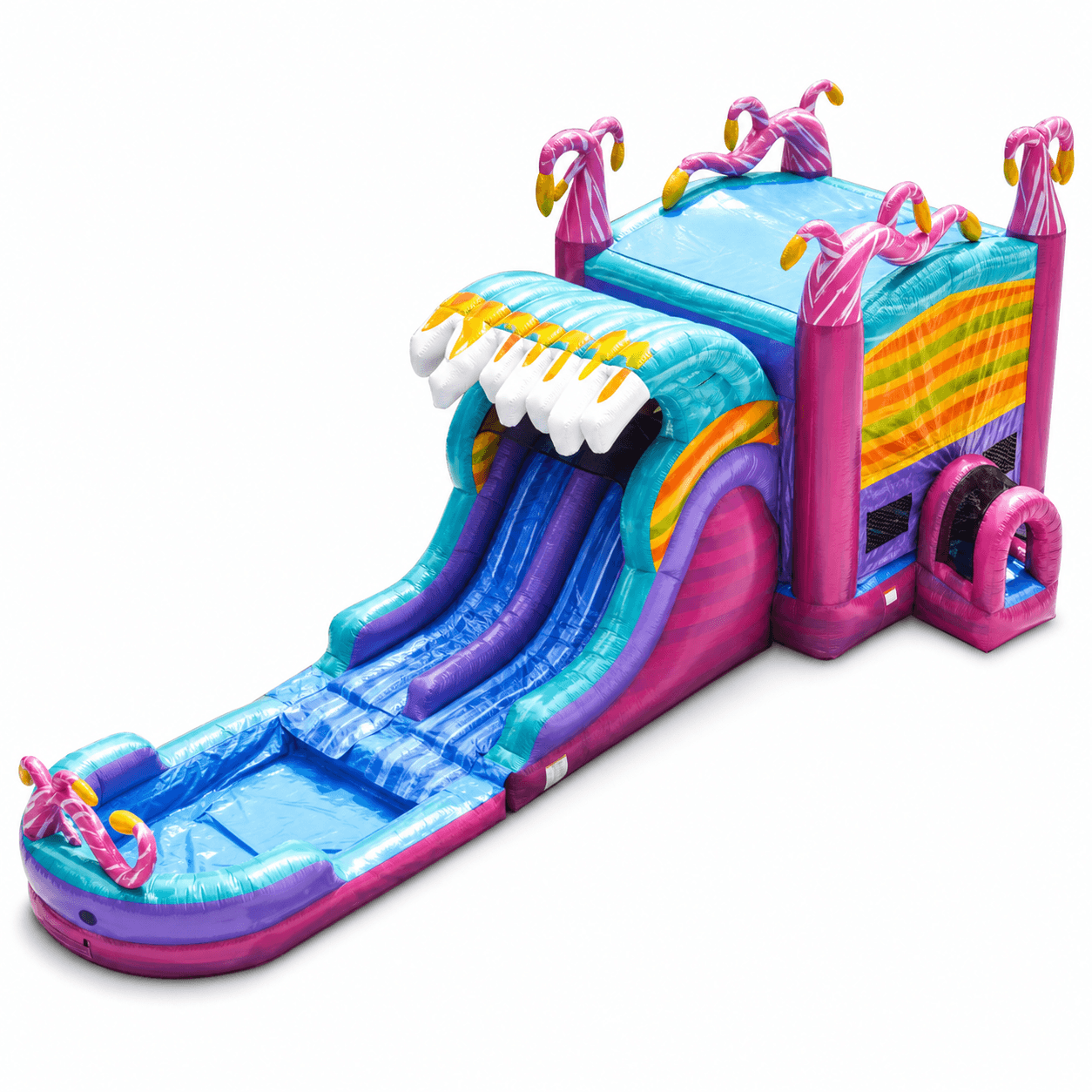A XL Mysterious Jungle Double Lane Slide & Bounce Combo