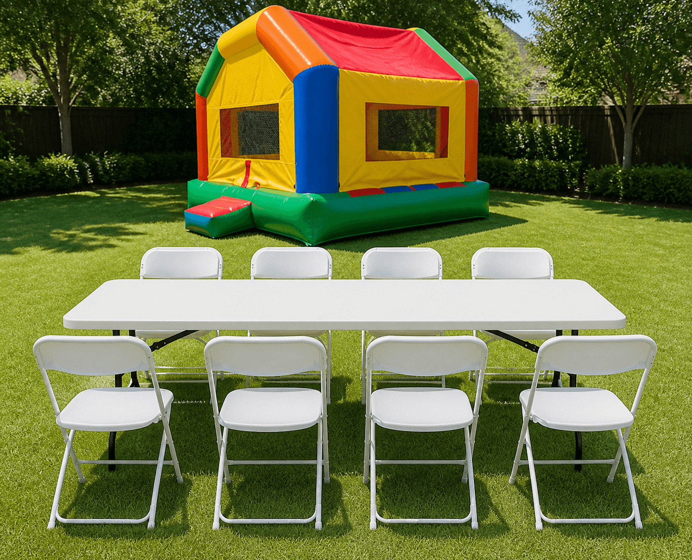 Lifesaver 15 X 15 Bounce House + Table & 8 Chairs