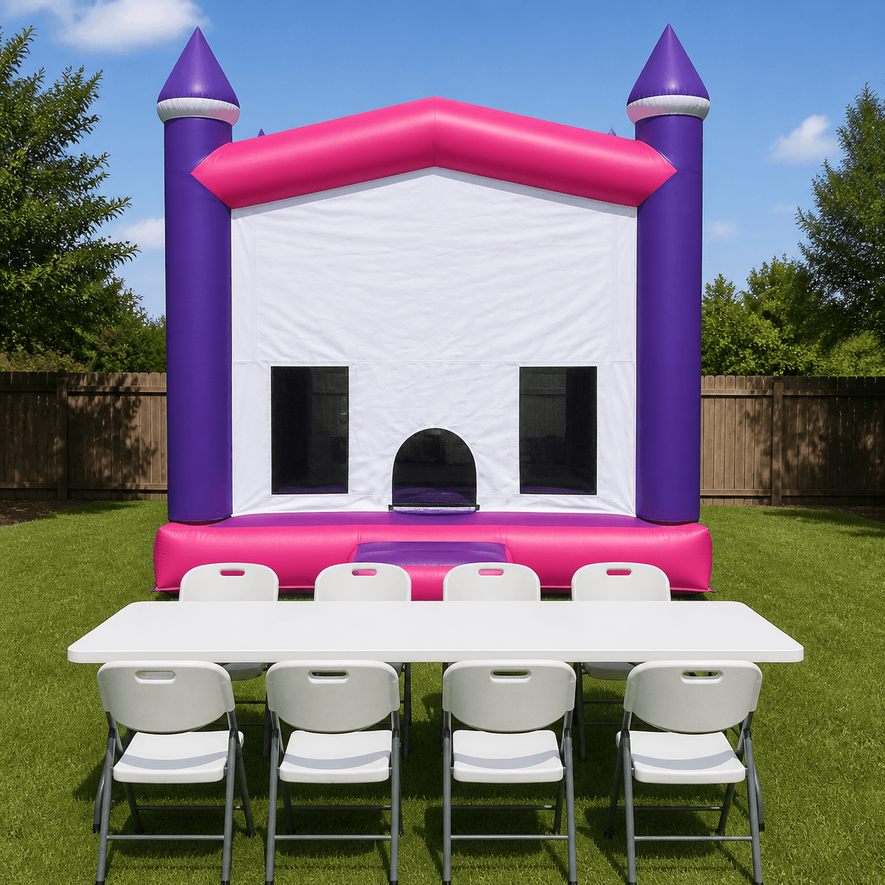 104 pink.white. purple castle + Table & 8 Chairs
