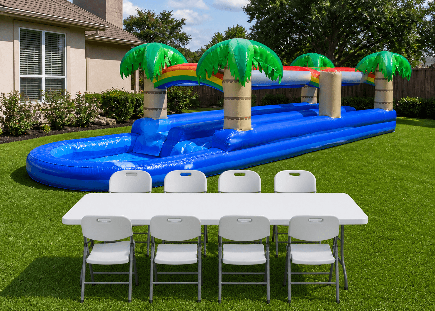 325 Tropical Slip n Slide w/pool + Table & 8 Chairs
