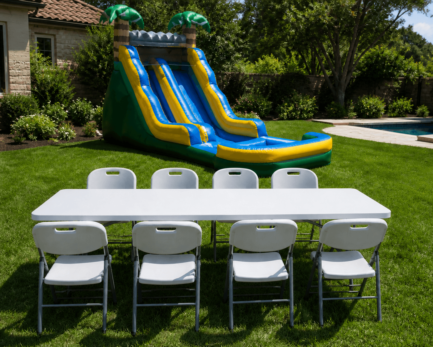 317 18 Tropical dual + Table & 8 Chairs